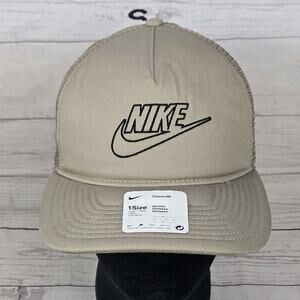 NEW Nike Hat Classic99 Trucker Cap Beige Mesh Snap Back OSFM Unisex NWT